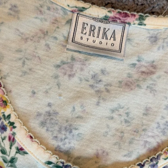 Erika Studio 90s Cottagecore Cream floral sleeveless Maxi Dress - Picture 5 of 7